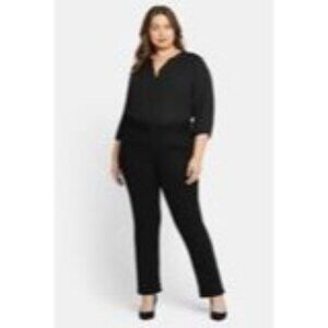 NYDJ, LiftXTuck Marilyn Straight Jeans, Black, 24W